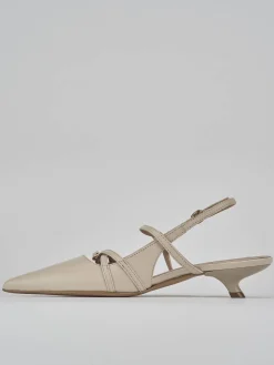 Slingback tacco 3cm pelle bianco