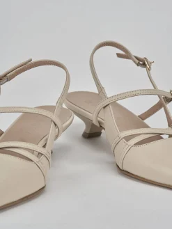 Slingback tacco 3cm pelle bianco