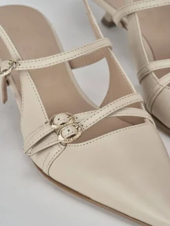 Slingback tacco 3cm pelle bianco