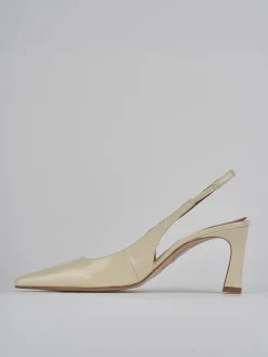 Slingback tacco 6cm pelle bianco