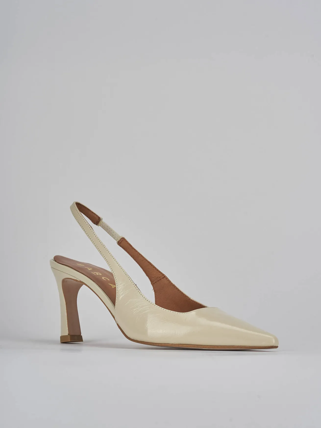 Slingback tacco 6cm pelle bianco
