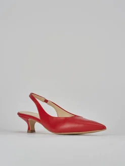 Slingback tacco 3cm pelle rosso