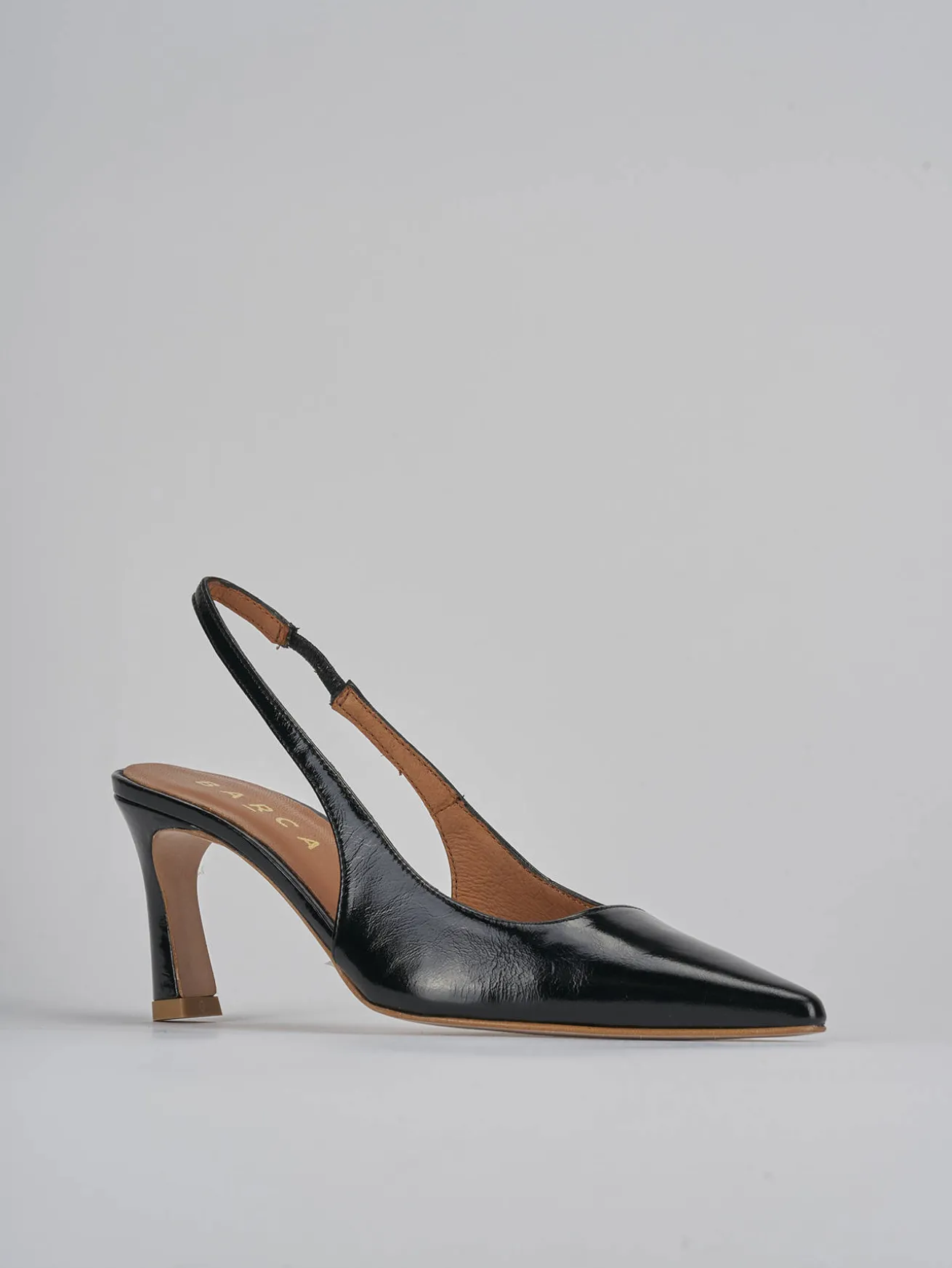 Slingback tacco 6cm pelle nero