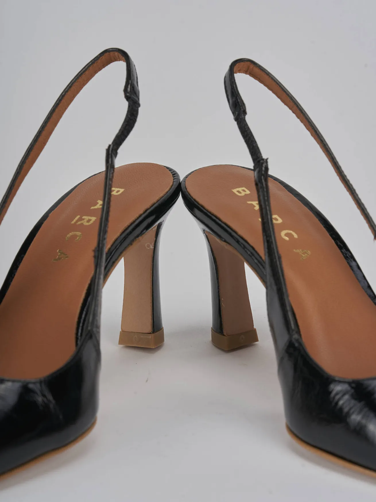 Slingback tacco 6cm pelle nero