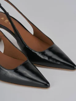 Slingback tacco 6cm pelle nero