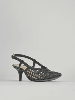 Slingback tacco 5cm pelle nero