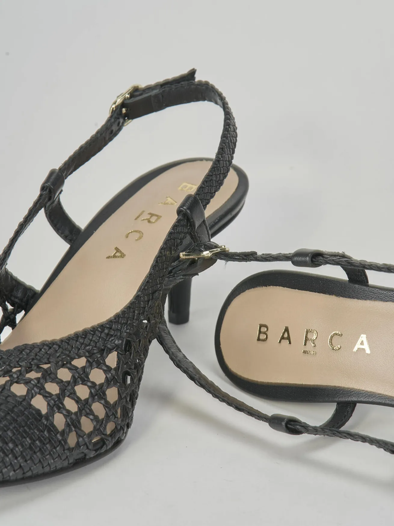 Slingback tacco 5cm pelle nero
