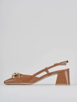 Slingback tacco 6cm pelle testa