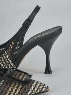 Slingback tacco 8cm pelle nero