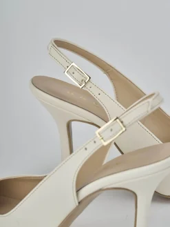 Slingback tacco 9cm pelle bianco