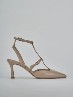 Slingback tacco 8cm pelle rosa