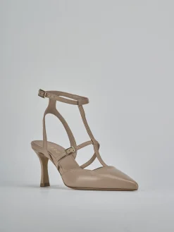 Slingback tacco 8cm pelle rosa