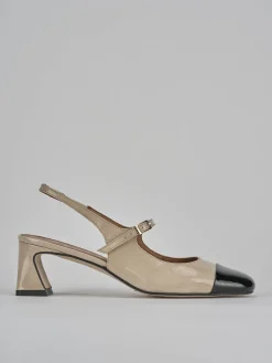 Slingback tacco 5cm pelle nero