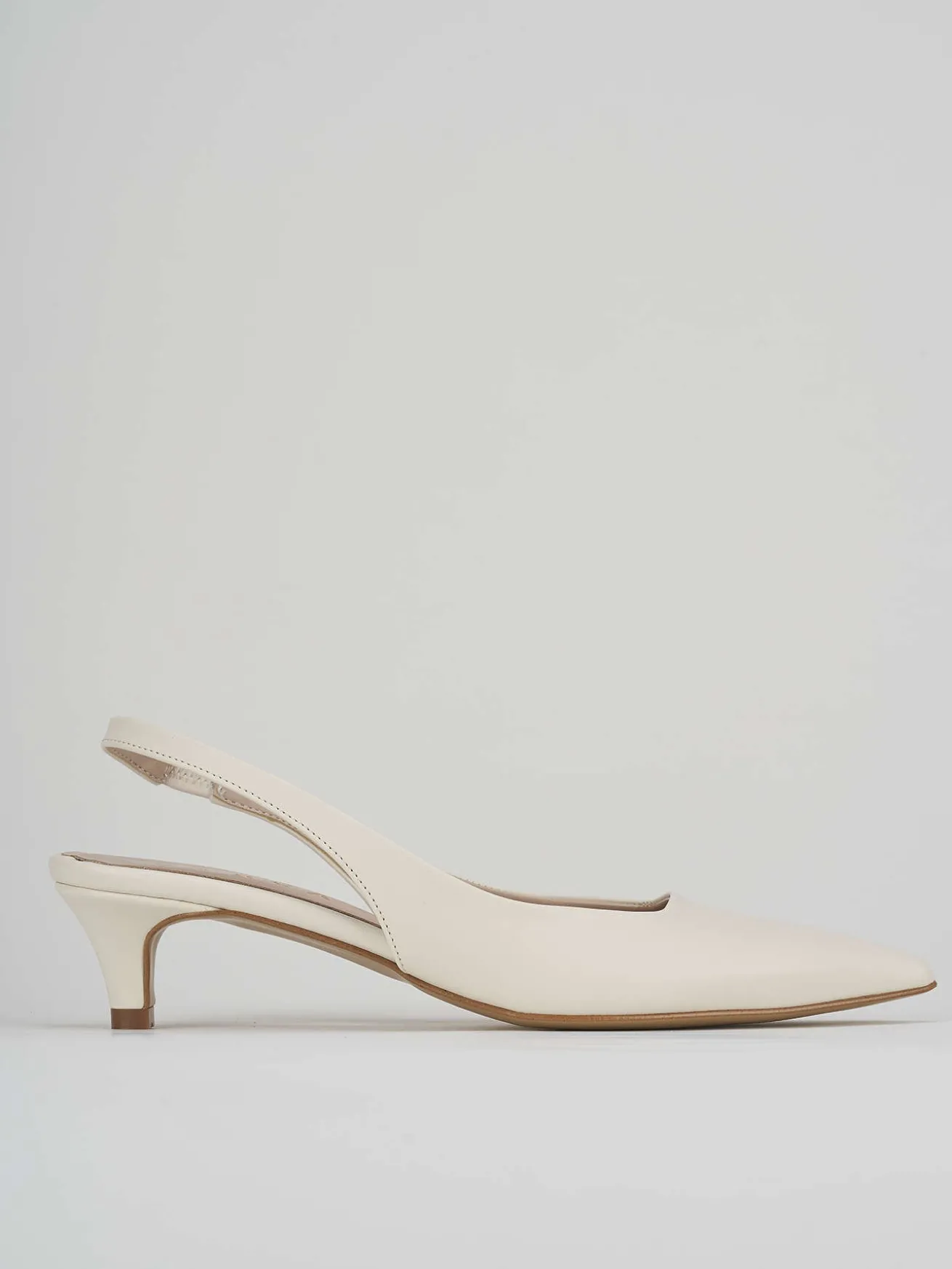 Slingback tacco 3cm pelle bianco