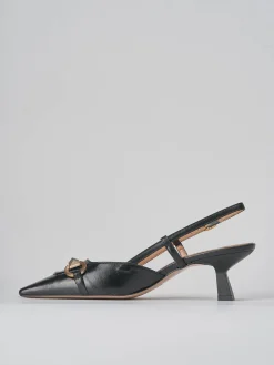 Slingback tacco 6cm pelle nero