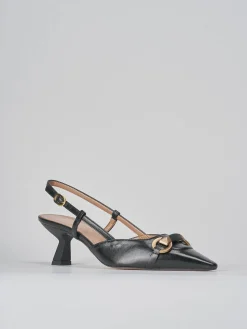 Slingback tacco 6cm pelle nero