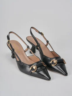 Slingback tacco 6cm pelle nero