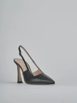 Slingback tacco 9cm pelle nero