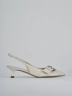 Slingback tacco 5cm pelle beige