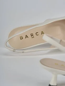 Slingback tacco 5cm pelle beige