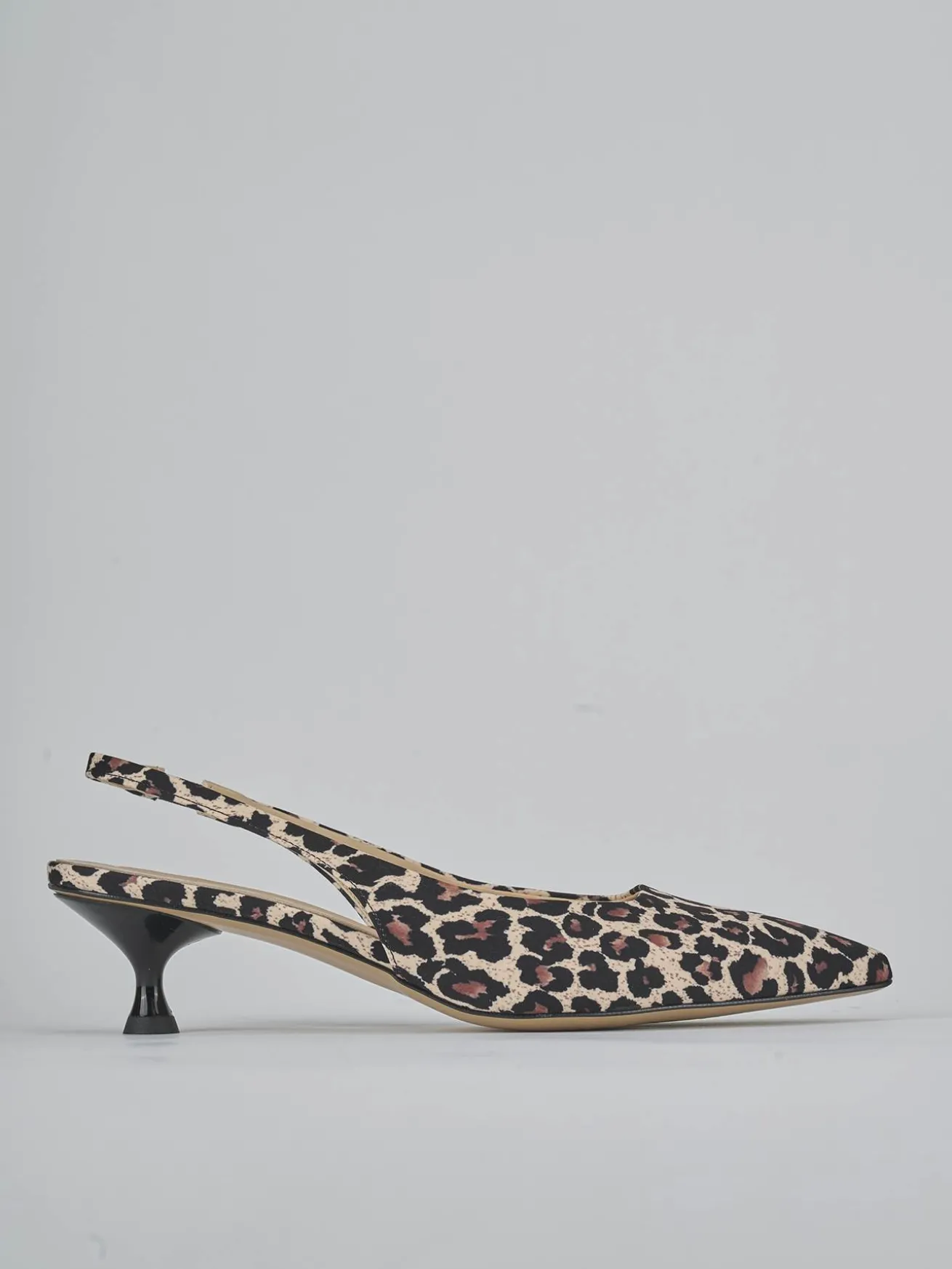 Slingback tacco 4cm pelle multicolor