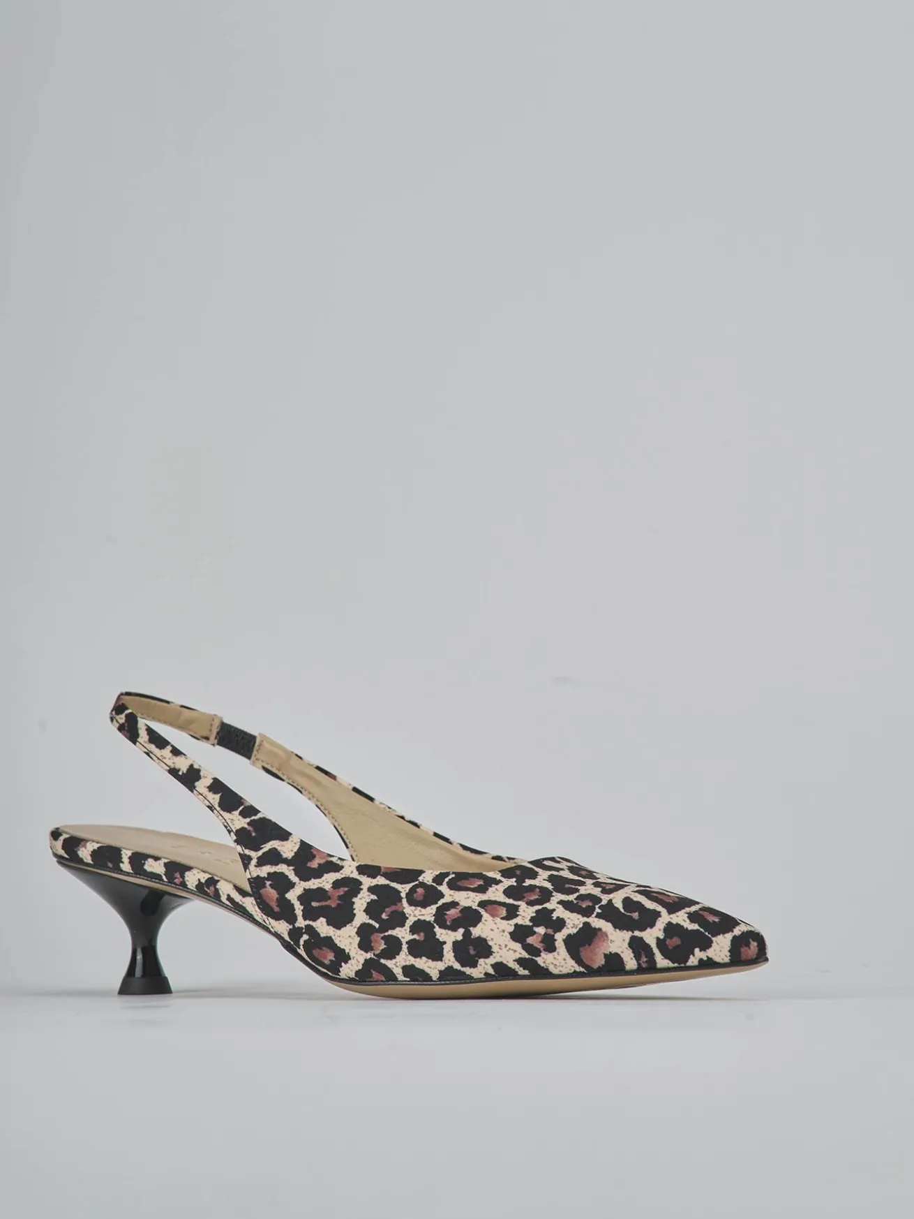 Slingback tacco 4cm pelle multicolor