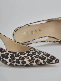 Slingback tacco 4cm pelle multicolor