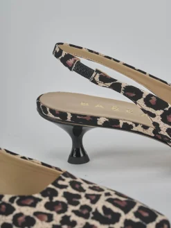 Slingback tacco 4cm pelle multicolor