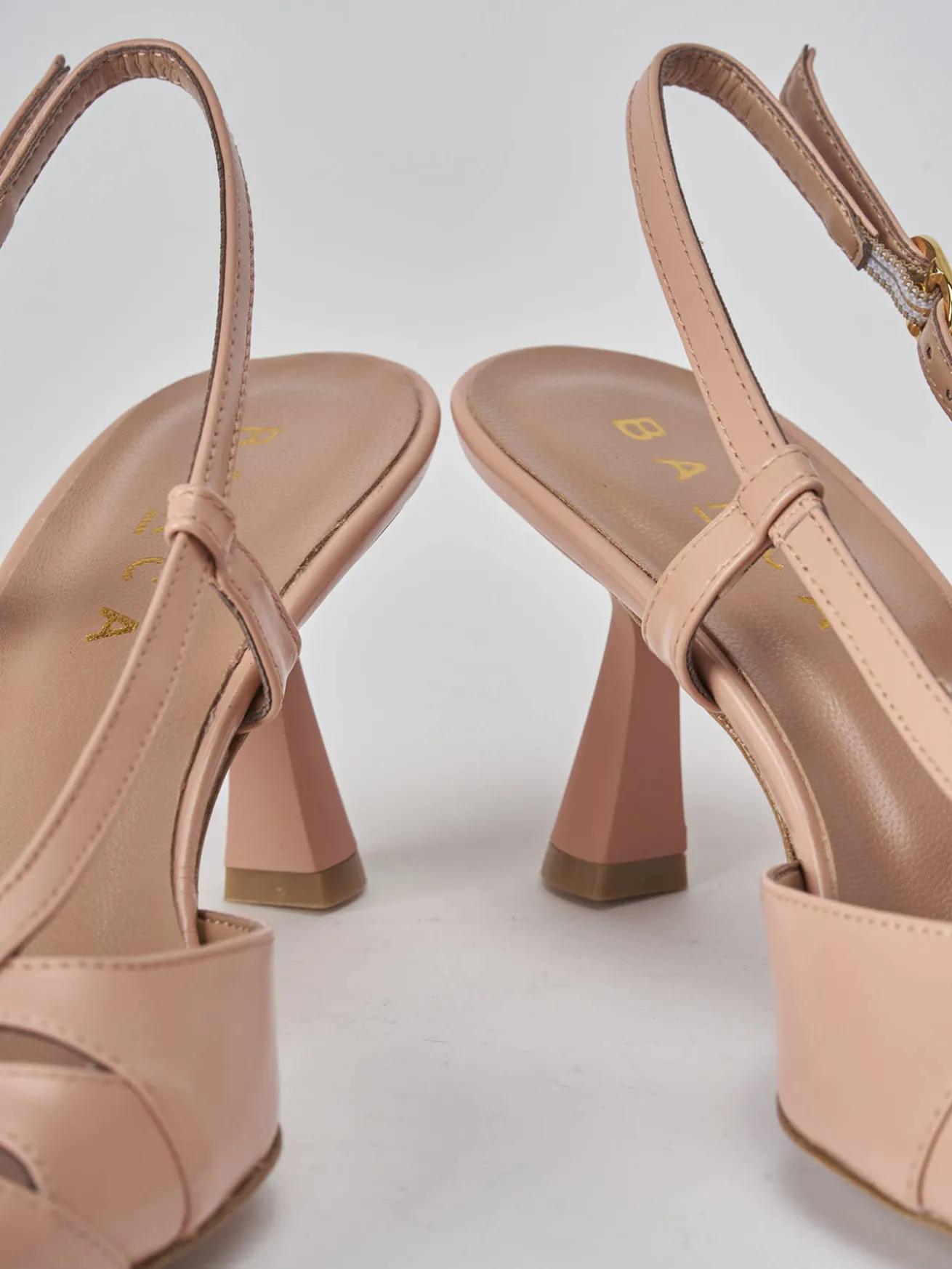 Slingback tacco 7cm pelle rosa