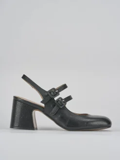 Slingback tacco 5cm pelle nero