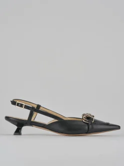 Slingback tacco 3cm pelle nero
