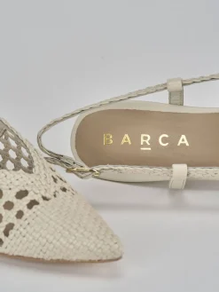 Slingback tacco 5cm pelle bianco