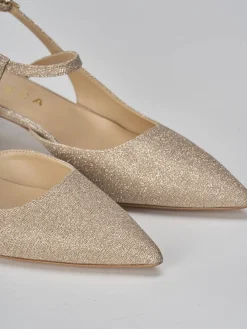 Slingback tacco 4cm pelle rosa