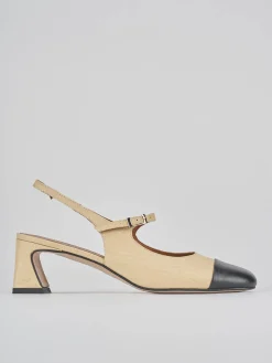 Slingback tacco 5cm pelle nero