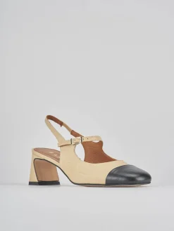 Slingback tacco 5cm pelle nero