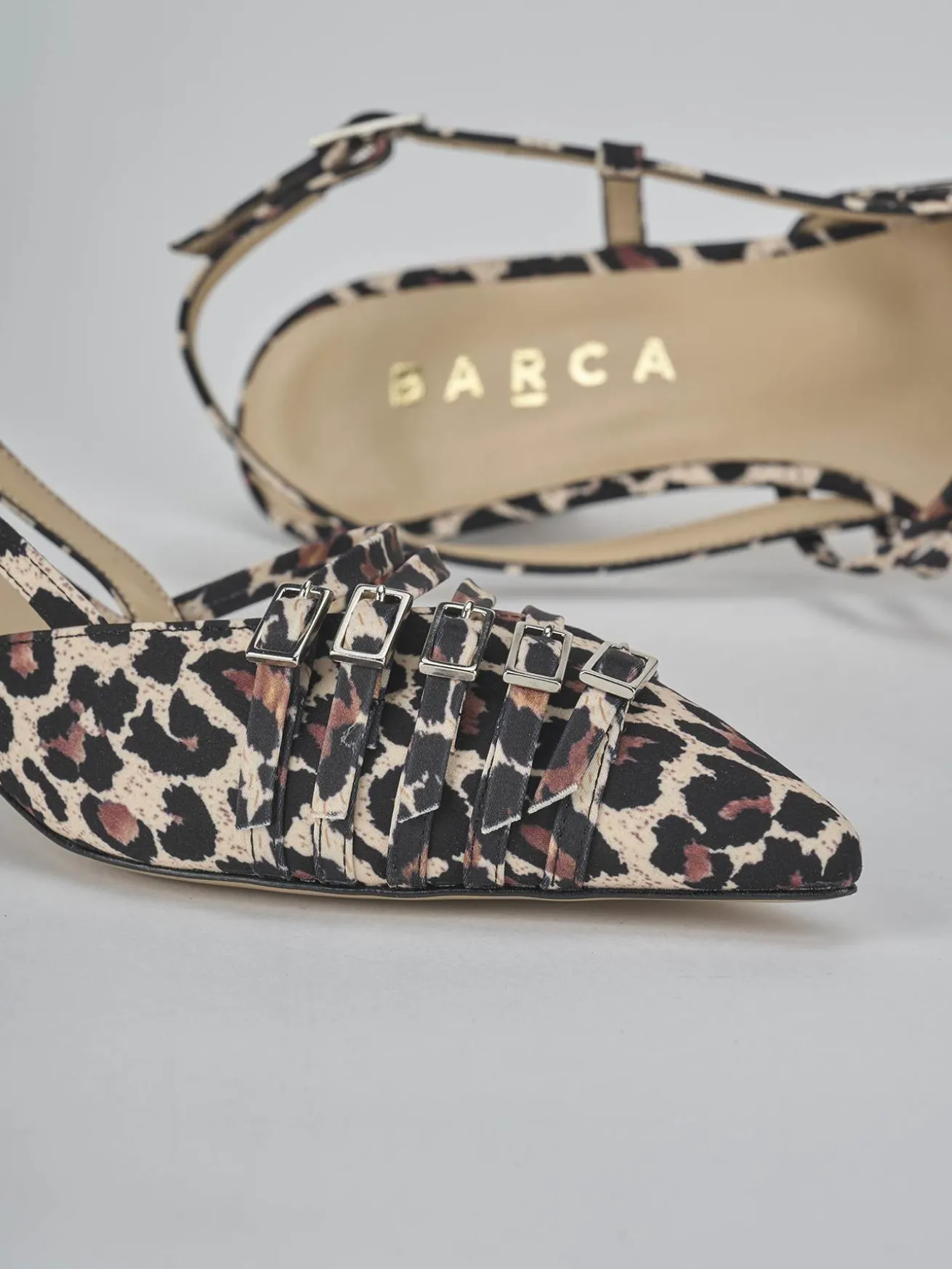 Slingback tacco 4cm pelle multicolor