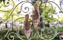 Slingback tacco 7cm pelle beige