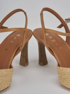 Slingback tacco 8cm pelle beige