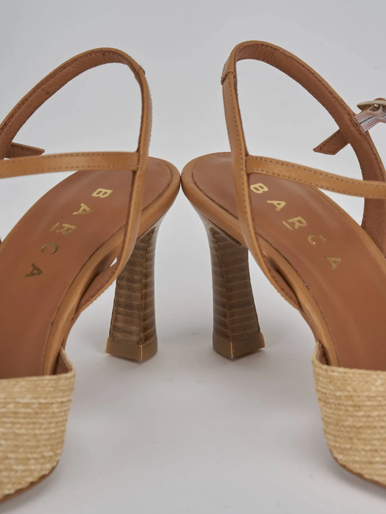 Slingback tacco 8cm pelle beige