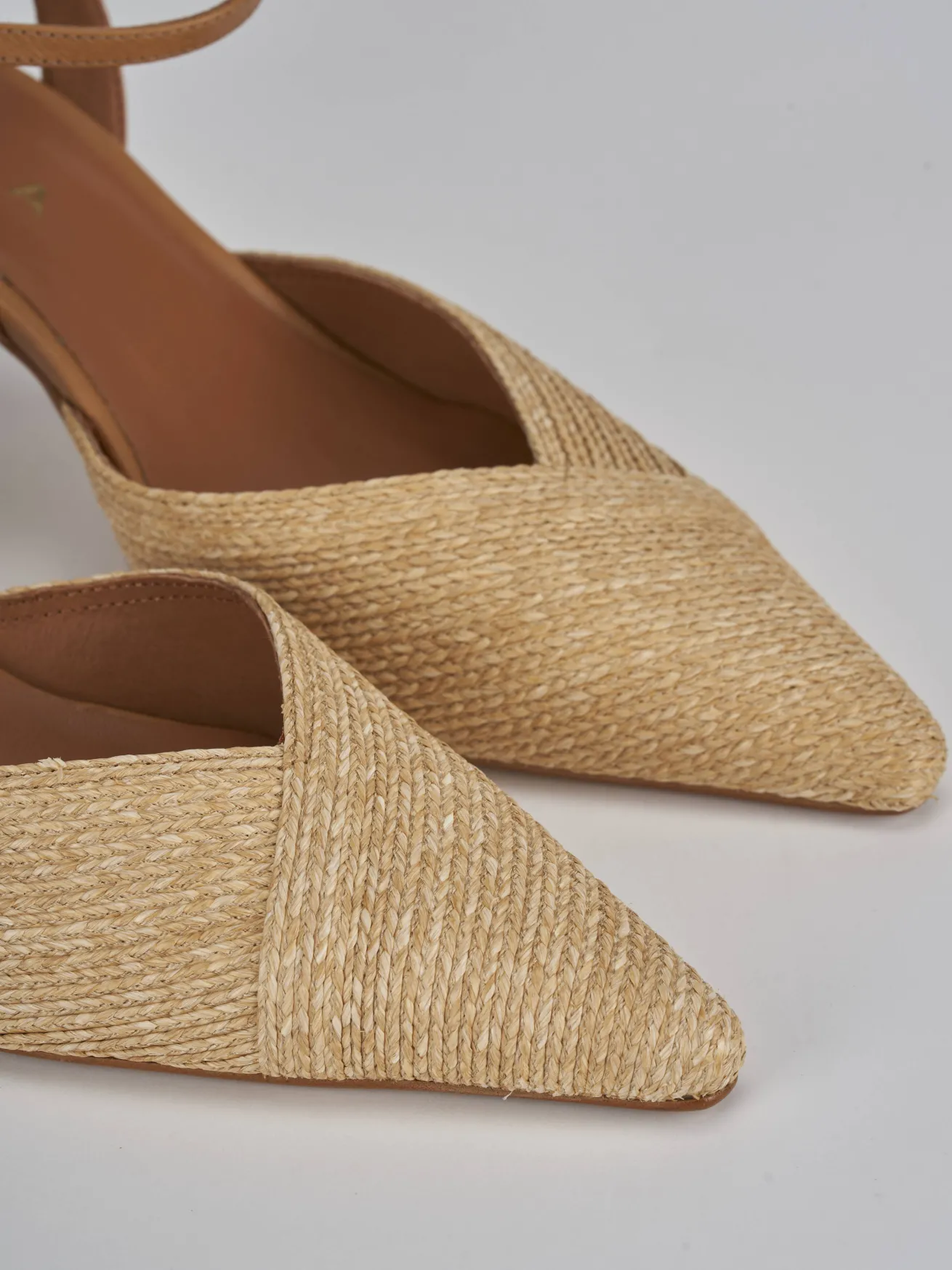 Slingback tacco 8cm pelle beige
