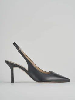 Slingback tacco 8cm pelle nero