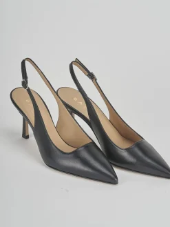 Slingback tacco 8cm pelle nero