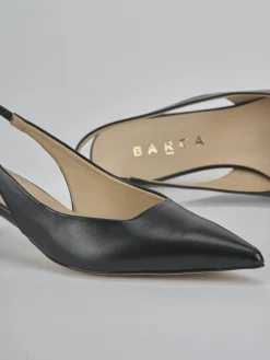 Slingback tacco 4cm pelle nero