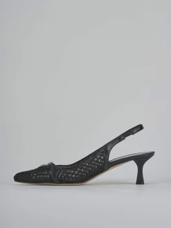 Slingback tacco 5cm pelle nero