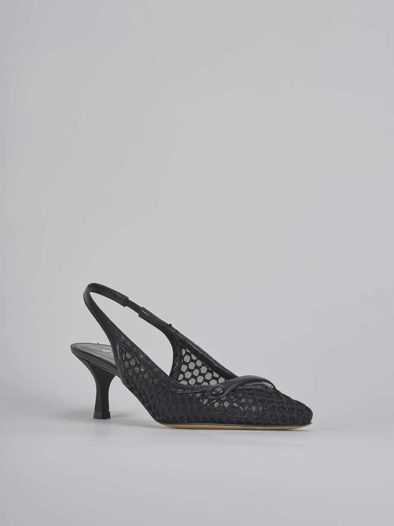 Slingback tacco 5cm pelle nero