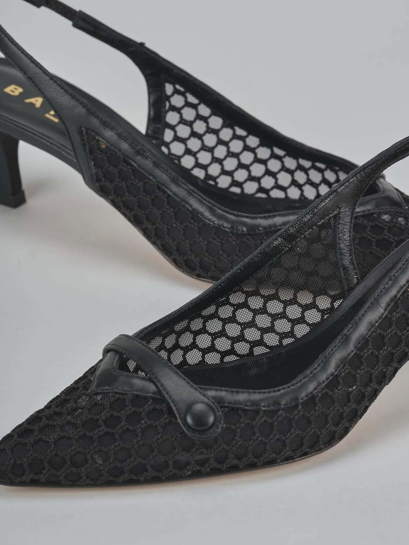 Slingback tacco 5cm pelle nero