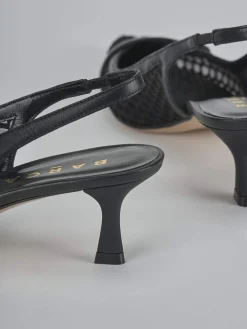 Slingback tacco 5cm pelle nero