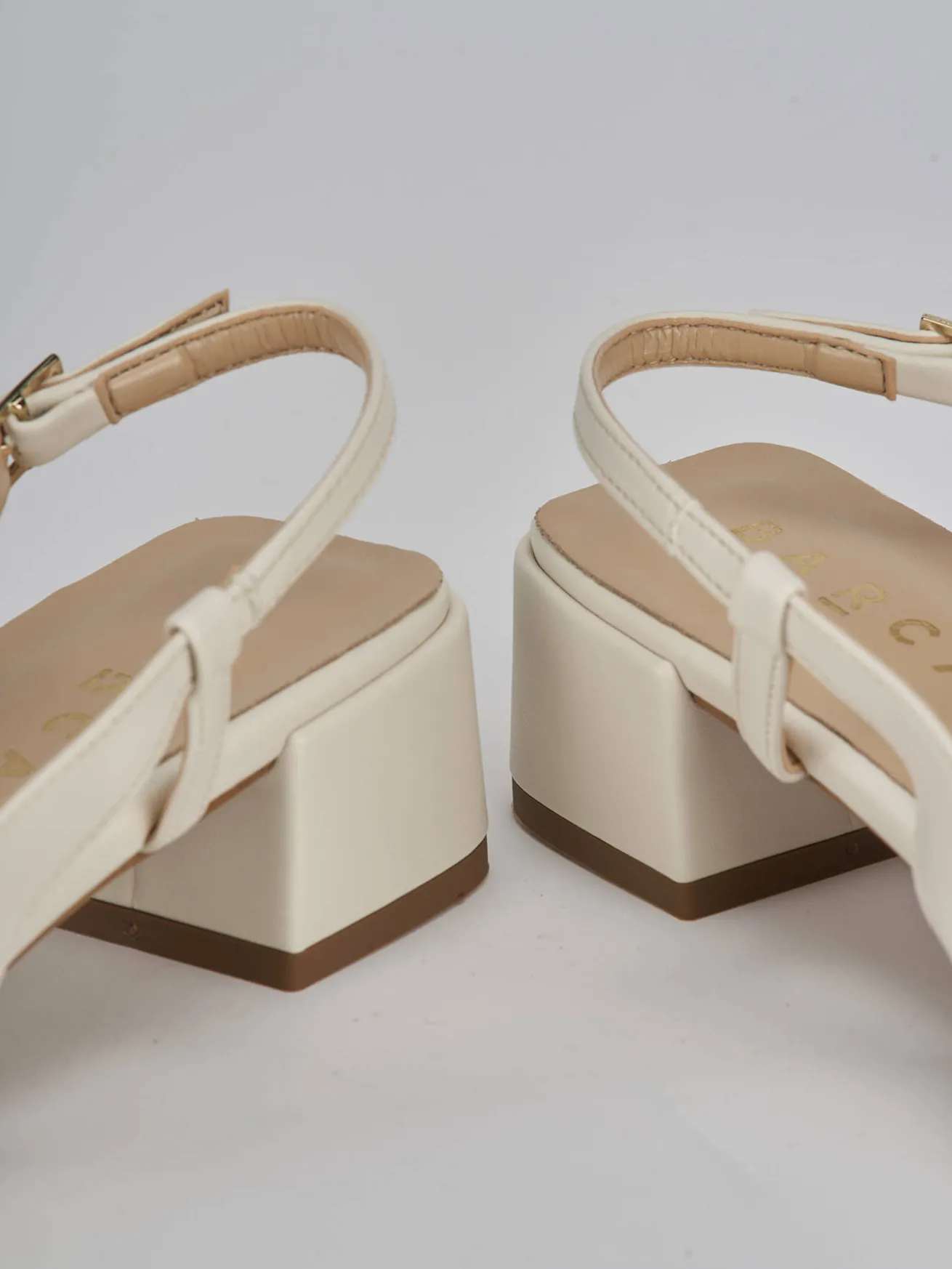 Slingback tacco 4cm pelle bianco