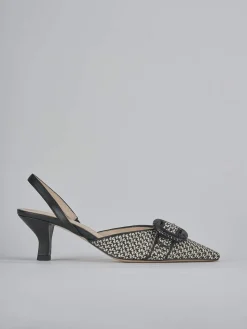 Slingback tacco 6cm pelle beige