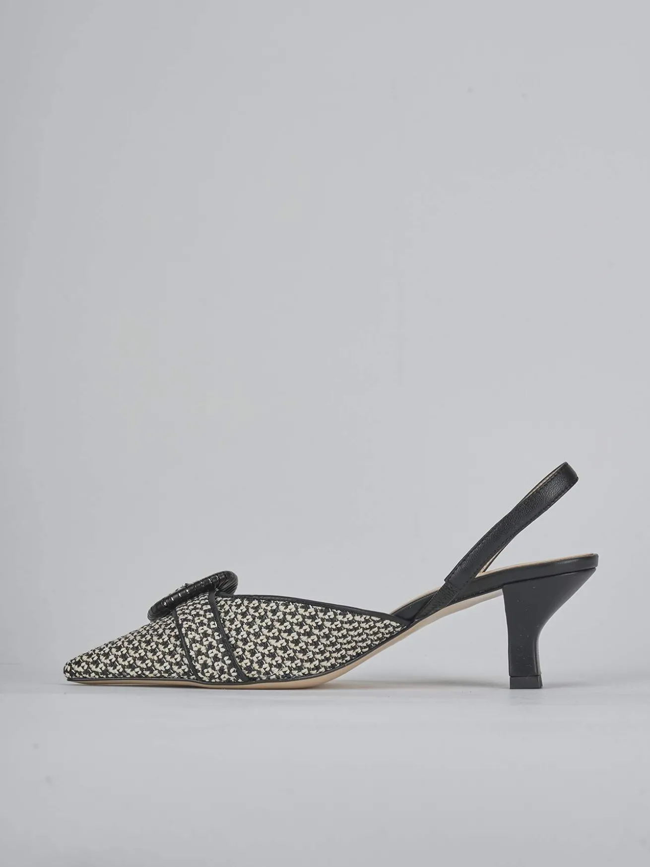 Slingback tacco 6cm pelle beige